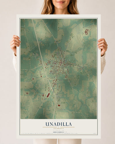 Unadilla, Georgia map print, 24" x 36" Archival Matte Print mockup