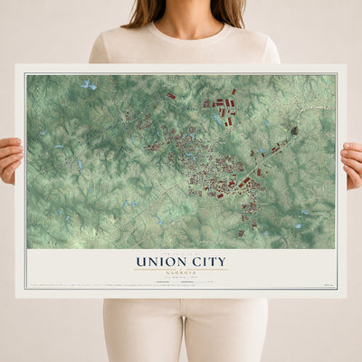 Union City, Georgia map print, 18" x 24" Archival Matte Print mockup