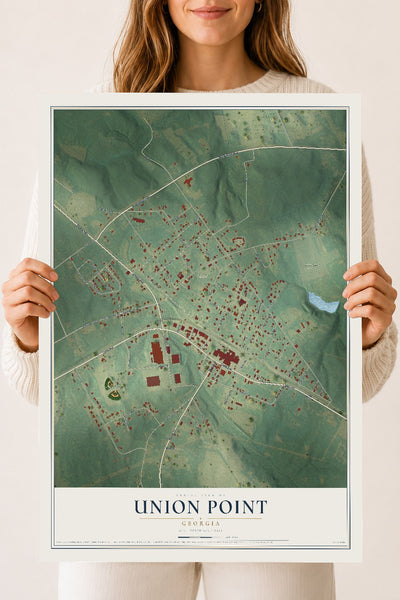 Union Point, Georgia map print, 18" x 24" Archival Matte Print mockup