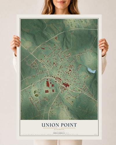 Union Point, Georgia map print, 24" x 36" Archival Matte Print mockup