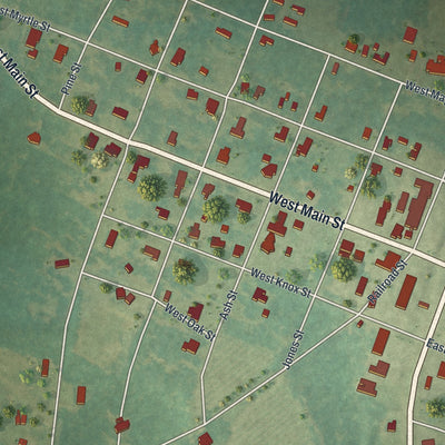 Close-up 1 of the Uvalda, Georgia map artwork