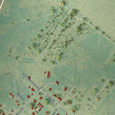 Close-up 2 of the Uvalda, Georgia map artwork