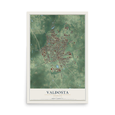Valdosta, Georgia map print, 12" x 18" Archival Matte Print mockup