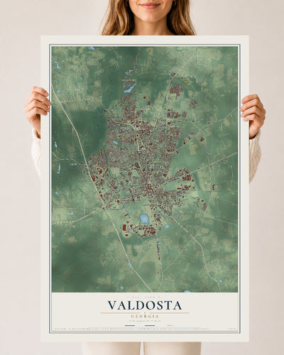 Valdosta, Georgia map print, 24" x 36" Archival Matte Print mockup
