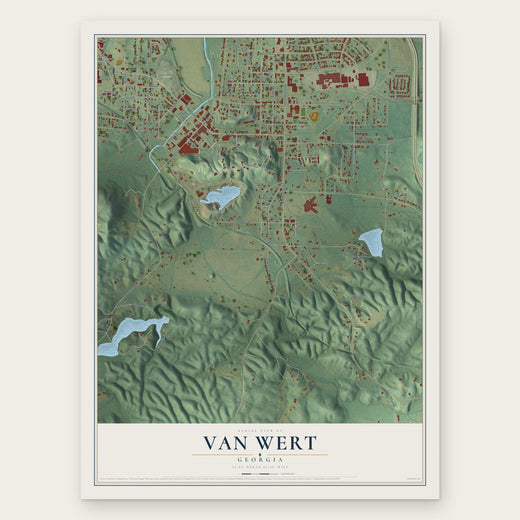 Van Wert, Georgia map print, the full design