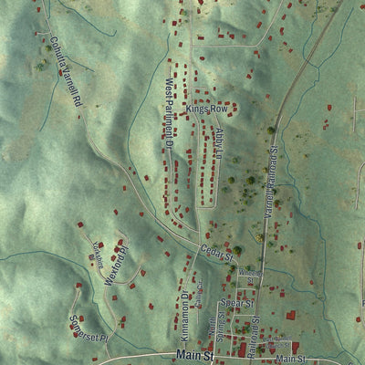 Close-up 1 of the Varnell, Georgia map artwork