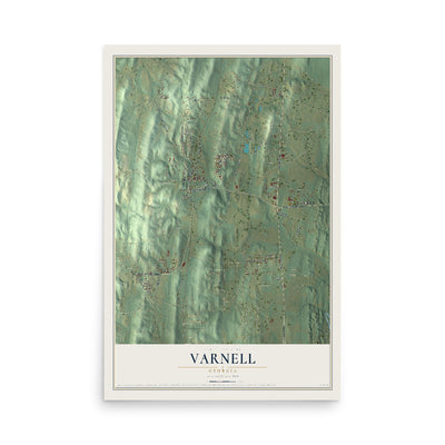 Varnell, Georgia map print, 12" x 18" Archival Matte Print mockup