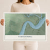 Vernonburg, Georgia map print, 12" x 18" Archival Matte Print mockup
