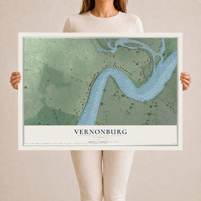 Vernonburg, Georgia map print, 24" x 36" Archival Matte Print mockup