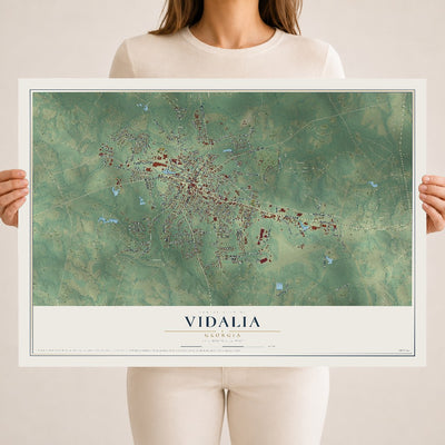 Vidalia, Georgia map print, 18" x 24" Archival Matte Print mockup