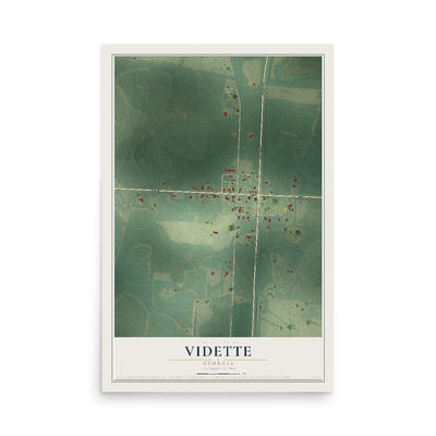 Vidette, Georgia map print, 12" x 18" Archival Matte Print mockup
