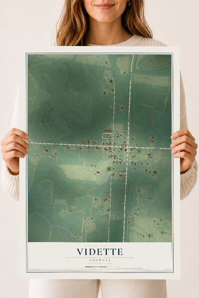 Vidette, Georgia map print, 18" x 24" Archival Matte Print mockup