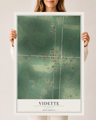 Vidette, Georgia map print, 24" x 36" Archival Matte Print mockup