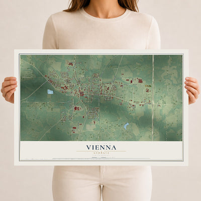Vienna, Georgia map print, 12" x 18" Archival Matte Print mockup