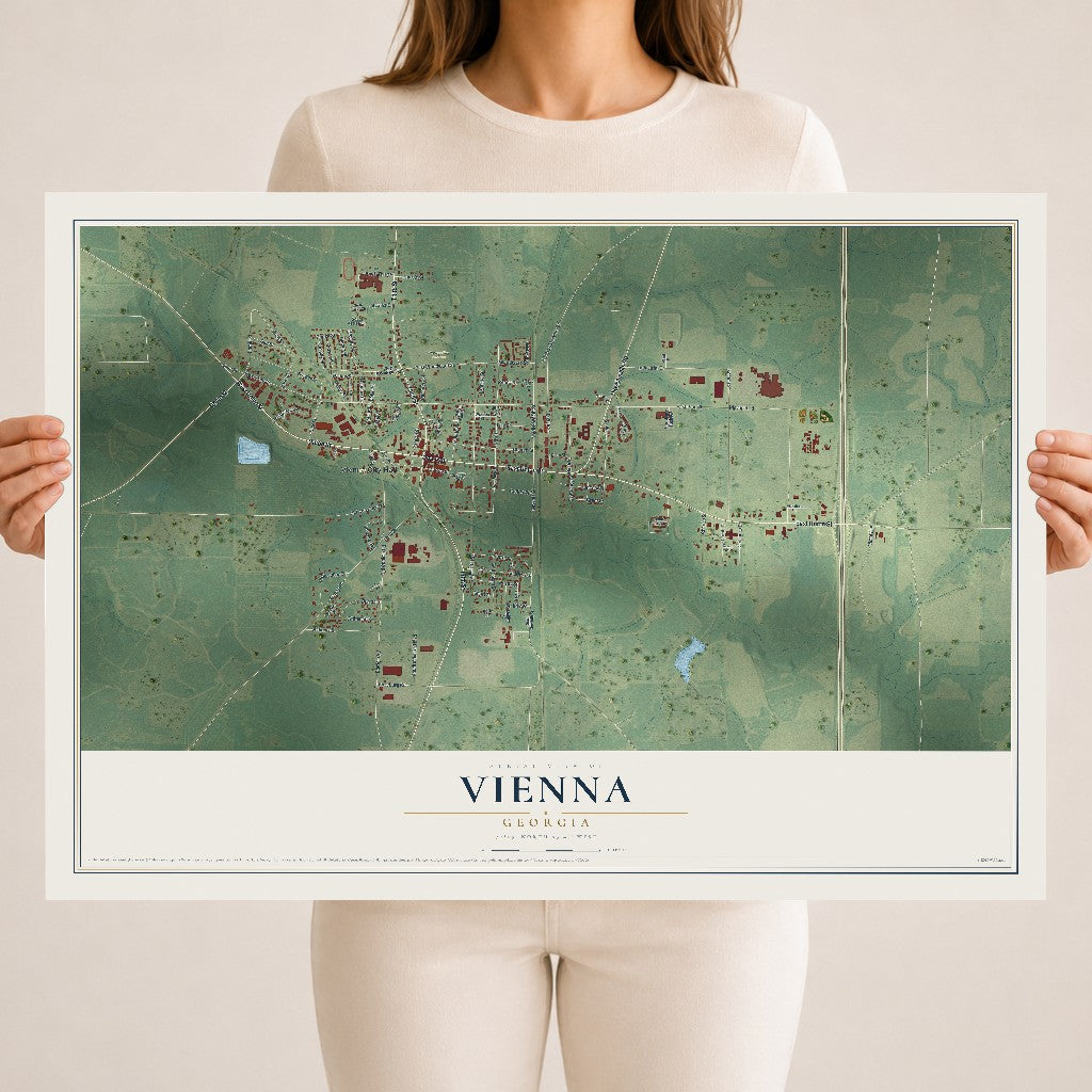 Vienna, Georgia map print, 18" x 24" Archival Matte Print mockup
