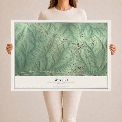 Waco, Georgia map print, 24" x 36" Archival Matte Print mockup