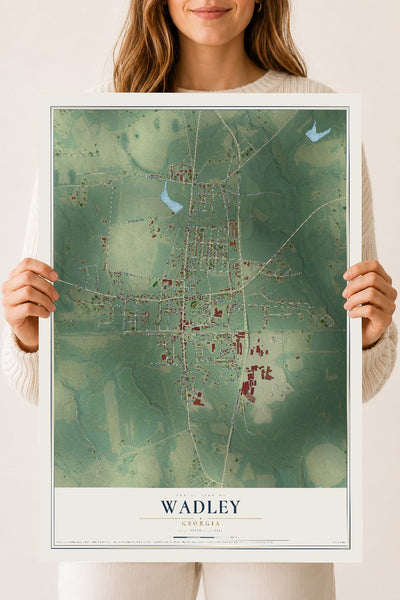 Wadley, Georgia map print, 18" x 24" Archival Matte Print mockup