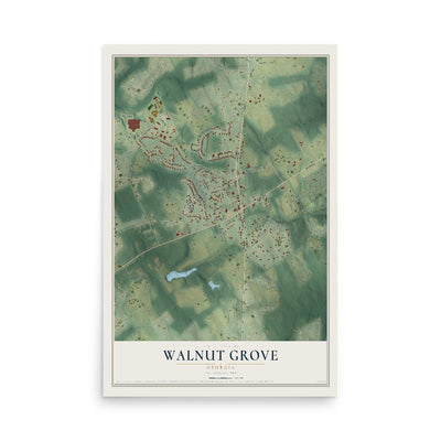 Walnut Grove, Georgia map print, 12" x 18" Archival Matte Print mockup