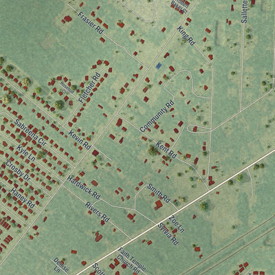 Close-up 1 of the Walthourville, Georgia map artwork