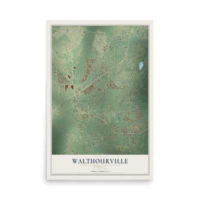 Walthourville, Georgia map print, 12" x 18" Archival Matte Print mockup