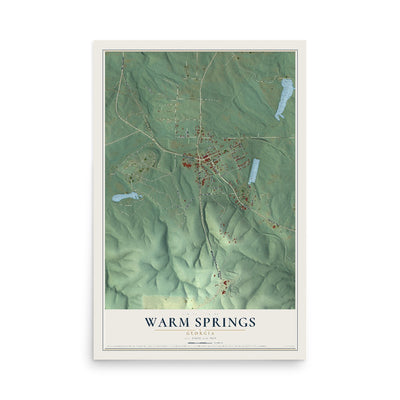 Warm Springs, Georgia map print, 12" x 18" Archival Matte Print mockup