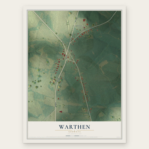 Warthen, Georgia map print, the full design