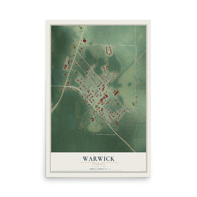 Warwick, Georgia map print, 12" x 18" Archival Matte Print mockup