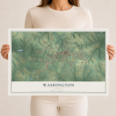 Washington, Georgia map print, 12" x 18" Archival Matte Print mockup