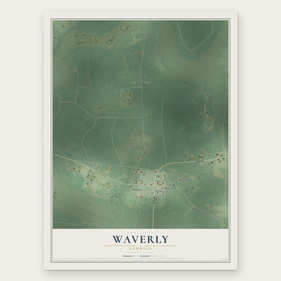 Waverly, Georgia map print, the full design