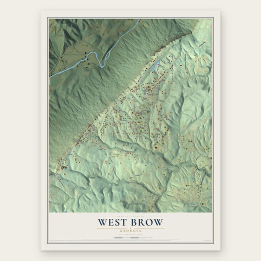 West Brow, Georgia map print, the full design