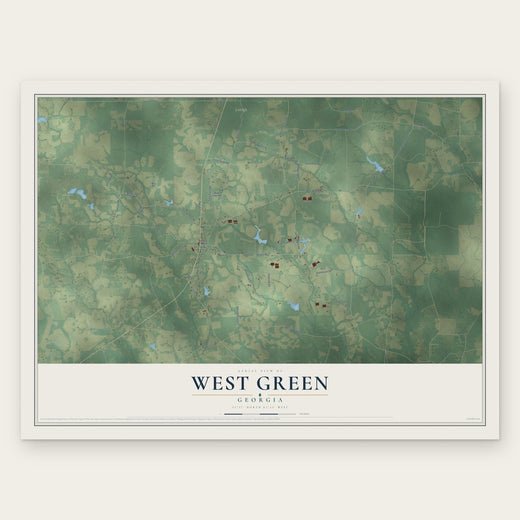 West Green, Georgia map print, the full design