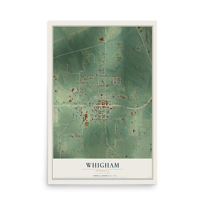 Whigham, Georgia map print, 12" x 18" Archival Matte Print mockup
