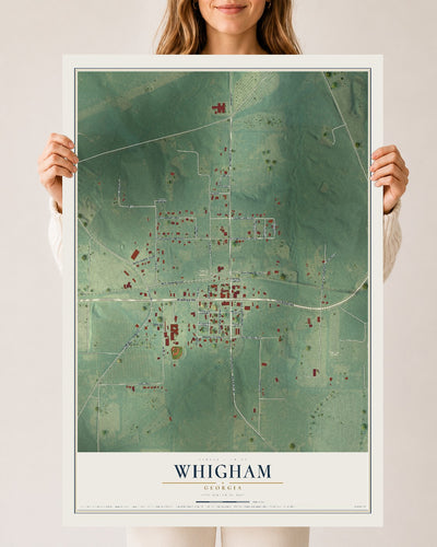 Whigham, Georgia map print, 24" x 36" Archival Matte Print mockup