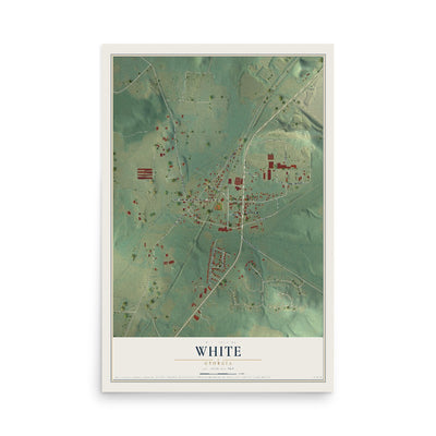 White, Georgia map print, 12" x 18" Archival Matte Print mockup