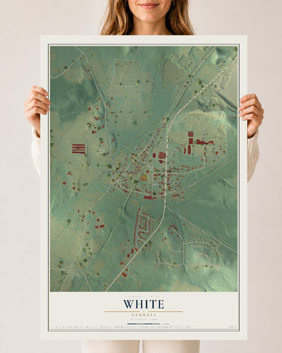 White, Georgia map print, 24" x 36" Archival Matte Print mockup