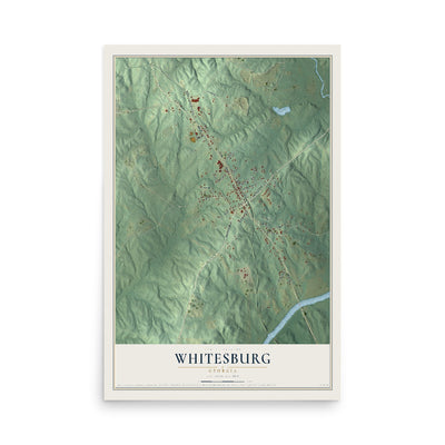 Whitesburg, Georgia map print, 12" x 18" Archival Matte Print mockup