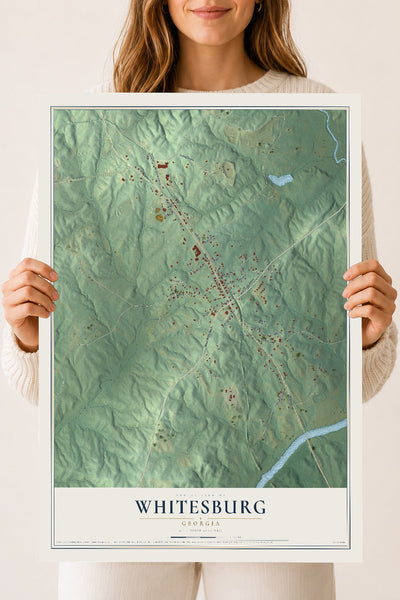 Whitesburg, Georgia map print, 18" x 24" Archival Matte Print mockup
