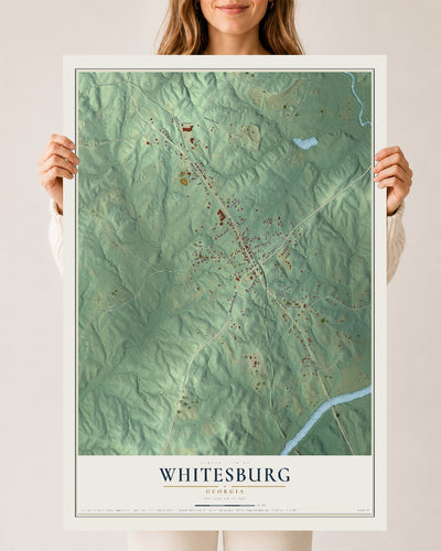 Whitesburg, Georgia map print, 24" x 36" Archival Matte Print mockup