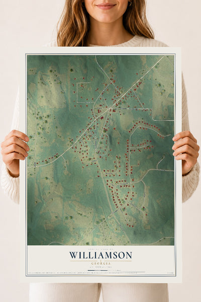 Williamson, Georgia map print, 18" x 24" Archival Matte Print mockup