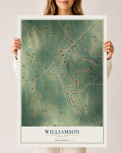 Williamson, Georgia map print, 24" x 36" Archival Matte Print mockup