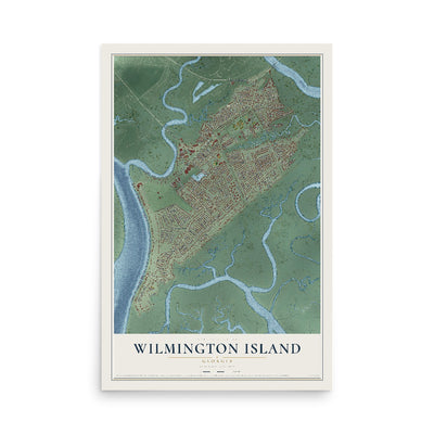 Wilmington Island, Georgia map print, 12" x 18" Archival Matte Print mockup