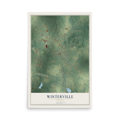 Winterville, Georgia map print, 12" x 18" Archival Matte Print mockup