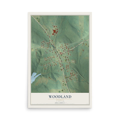 Woodland, Georgia map print, 12" x 18" Archival Matte Print mockup
