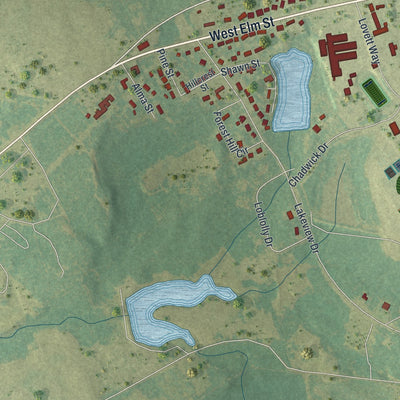 Close-up 2 of the Wrightsville, Georgia map artwork