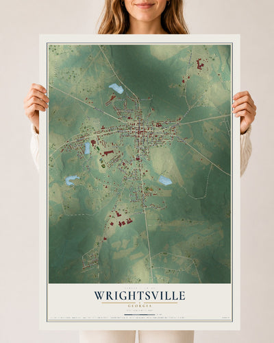 Wrightsville, Georgia map print, 24" x 36" Archival Matte Print mockup