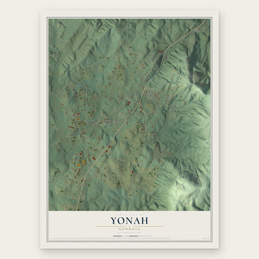 Yonah, Georgia map print, the full design