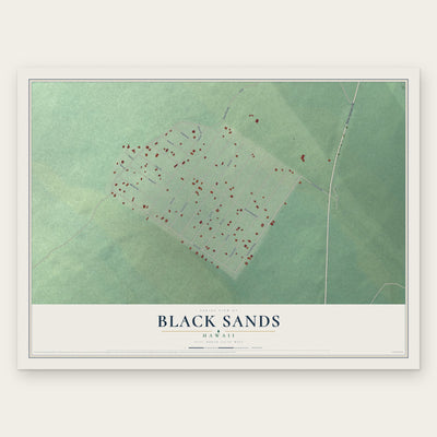 Black Sands, Hawaii map print, the full design