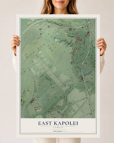 Map of East Kapolei, Hawaii, 24 x 36 inch unframed archival matte print