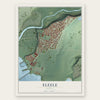 Eleele, Hawaii map print, the full design