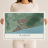 Map of Ewa Beach, Hawaii, 12 x 18 inch unframed archival matte print